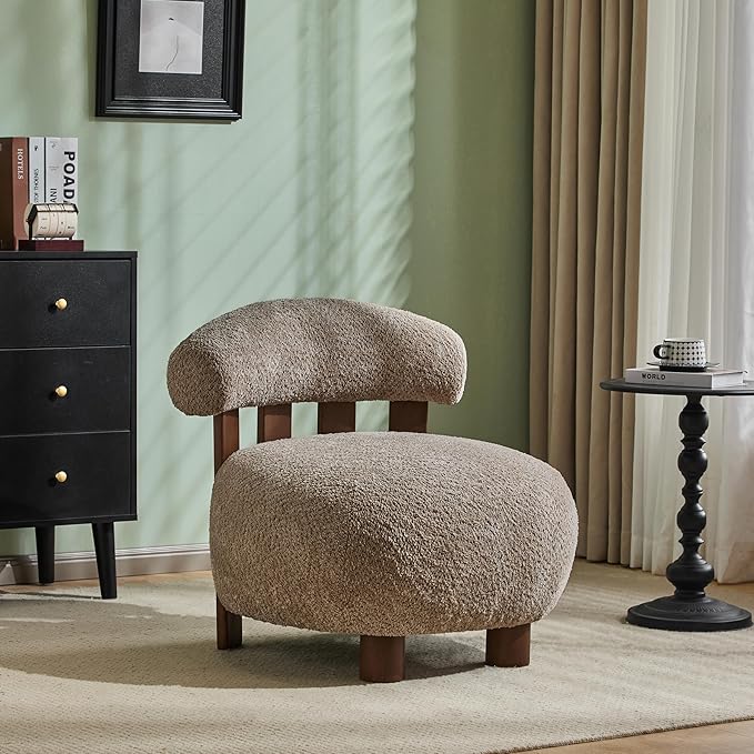 Christopher Knight Home Elvina Boucle Fabric Accent Chair, Solid Wood Single by ChristopherKnightHome