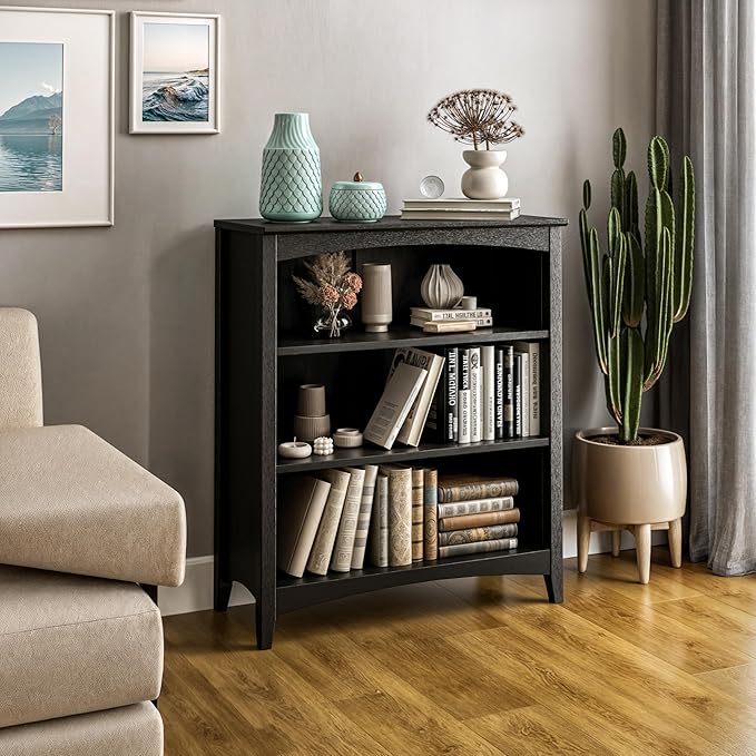 Camaflexi Shaker Style 3 Shelf Bookcase/Solid Wood / 36" High/Adjustable by Camaflexi