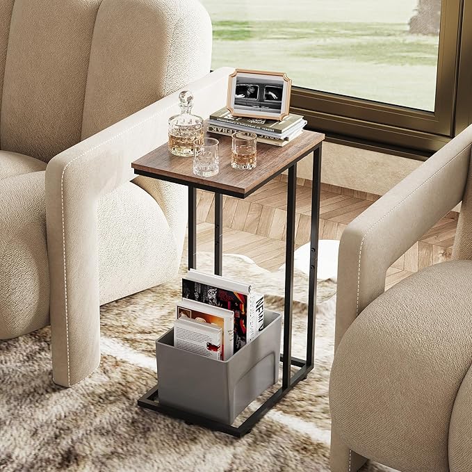 WLIVE C Shaped End Table, Small Side Tables - Image 6
