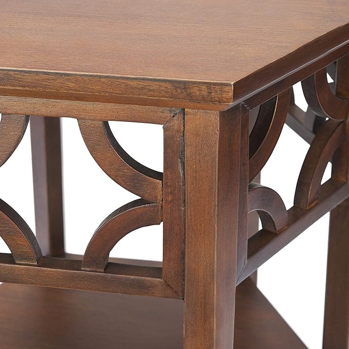 Safavieh American Homes Collection Connor Light Brown Hexagon End Table - Image 4