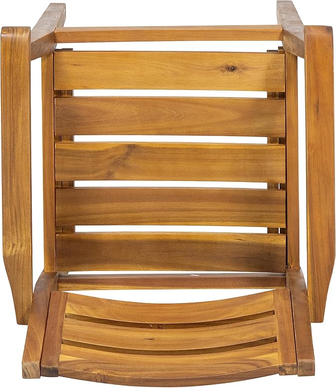 Merax Acacia Wood Dining Chairs Set of 2, Stamford Outdoor Acacia Wood Dining - Image 5