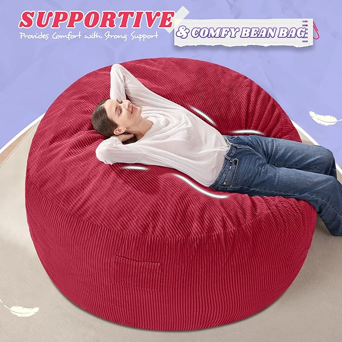 HABUTWAY 4FT Bean Bag Chair, Giant Bean Bag Chairs - Image 5