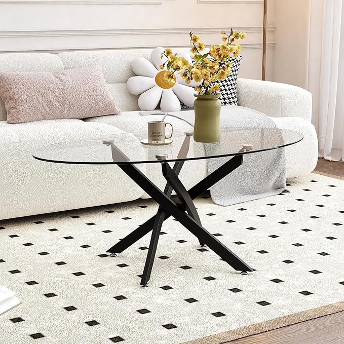 Oval Coffee Table Modern Living Room Table by Goldfan