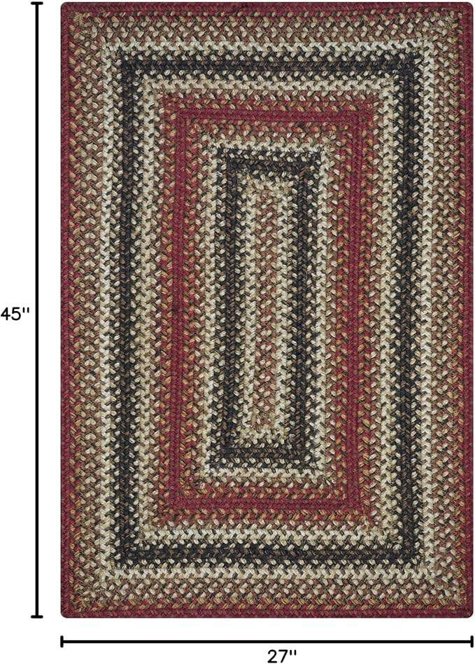 Homespice Chester Braided Rugs Country Style 27x45 The Ideal Red Kitchen Rug - Image 2