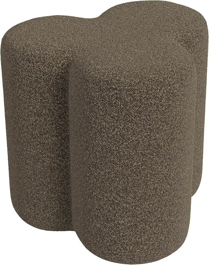 HomePop Upholstered Clover Shaped Ottoman Home Décor | Foot Rest Pouf – Dark by HomePop