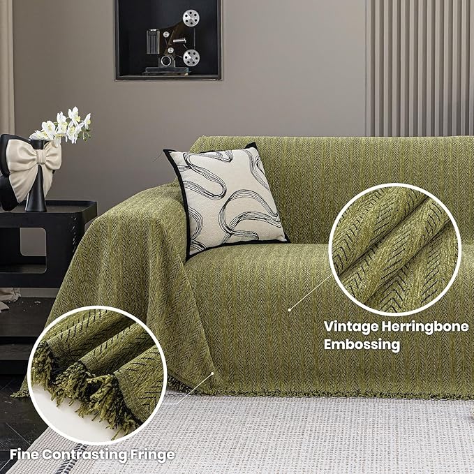 Nobildonna Sofa Cover Washable Soft Thicken Chenille Couch Cover - Image 3