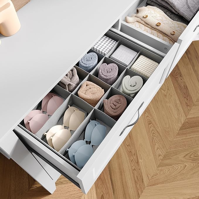 LINSY HOME 6 Drawers Dresser for Bedroom, Modern Farmhouse Dresser TV Stand - Image 5