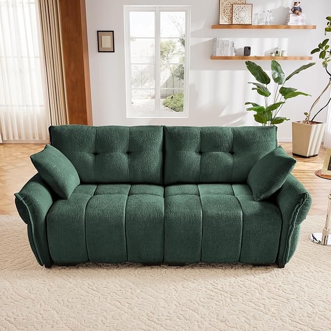 Modern Chenille Fabric 2-Seat Loveseat Sofa, Premium Upholstery Living Room by FAVSH