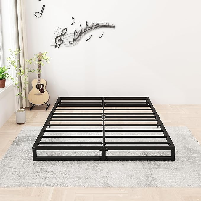6 Inch California King Bed Frames No Box Spring Needed Heavy Duty Metal Cal by Lutown-TeenHome