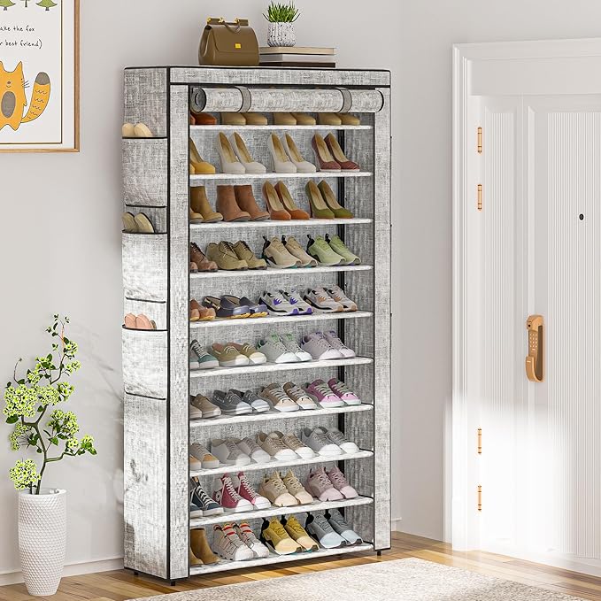 Shoe Rack 10Tier Large Capacity 50-56Pairs Beautiful Tall Shoe Shelf Free - Image 2