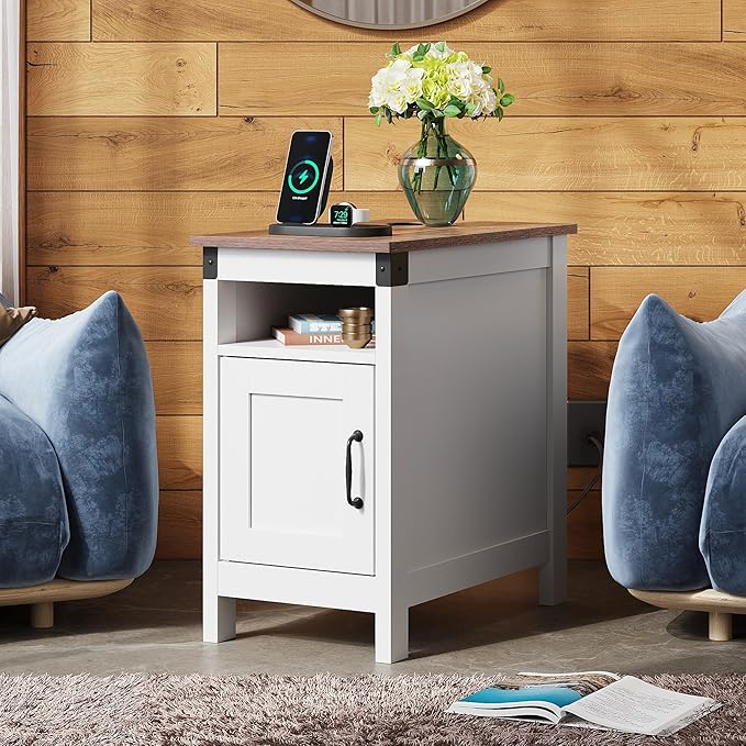 WLIVE White Farmhouse End Table - Image 7
