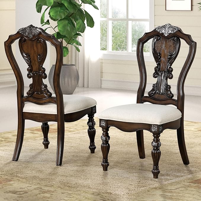 Furniture of America Byrne Traditional Side Chairs Set of 2, Comfortable by FurnitureofAmerica