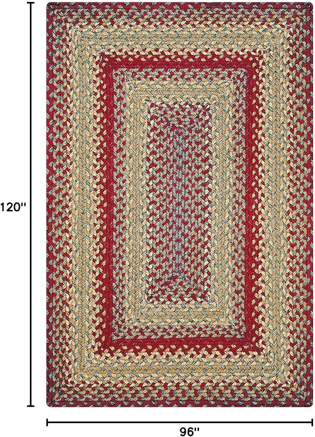 Homespice Cider Barn Cranberry Red Braided Area Rugs, 8x10' Rectangle - Image 2