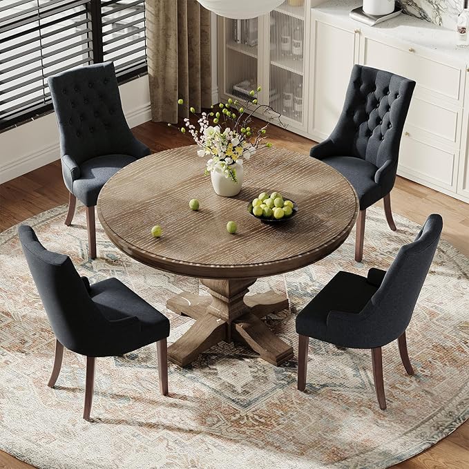 COLAMY Wingback Upholstered Dining Chairs Set of 2, Fabric Side Dining Room - Image 8