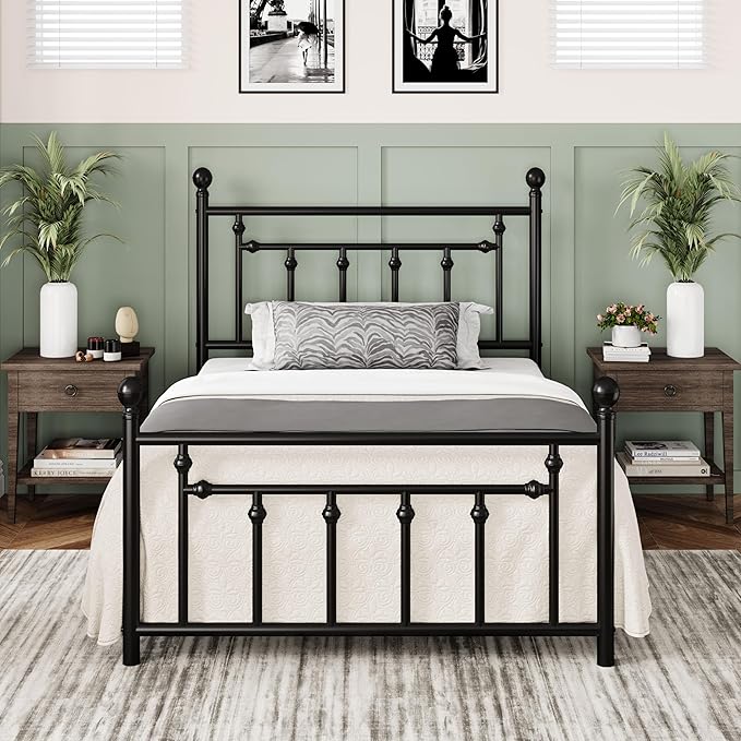 Allewie 14 Inch Twin Size Metal Platform Bed Frame by Allewie