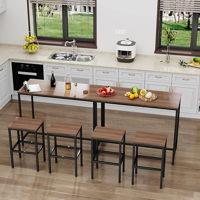 Aklaus Bar Table and Chairs Set 44" Dining Table Set Pub Bar Table - Image 7