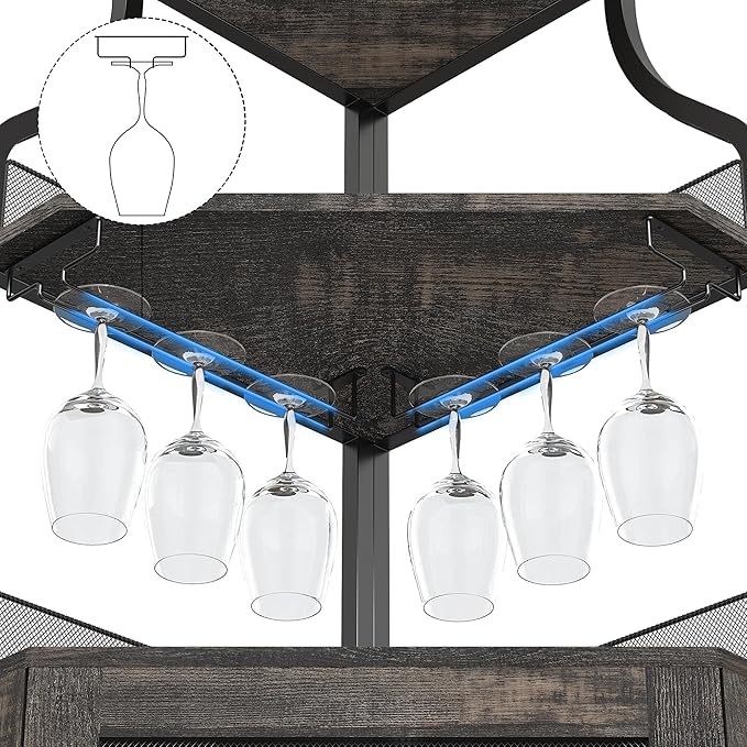 GarveeHome Corner Wine Bar Rack Cabinet - Image 5
