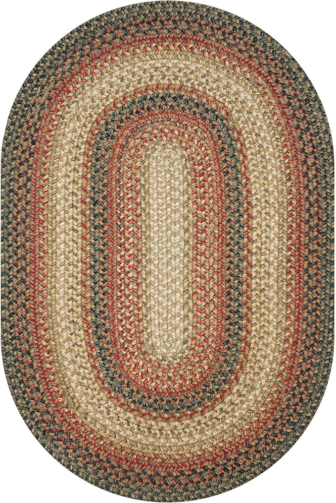 Russet Multi Color Jute Braided Oval Rug, 4x6' - Image 8