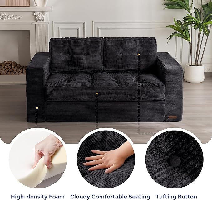 MAXYOYO Bean Bag Chair for Adults, Upholstered Floor Sofa - Image 4