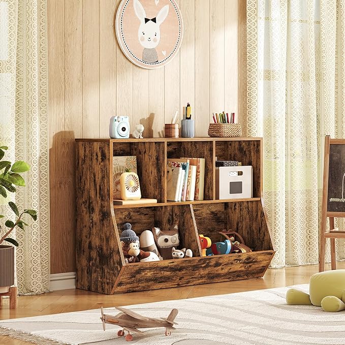 HOOBRO Kids Bookshelf, Bookcase Footboard, Toy Storage Cubby, Children's Toy - Image 8