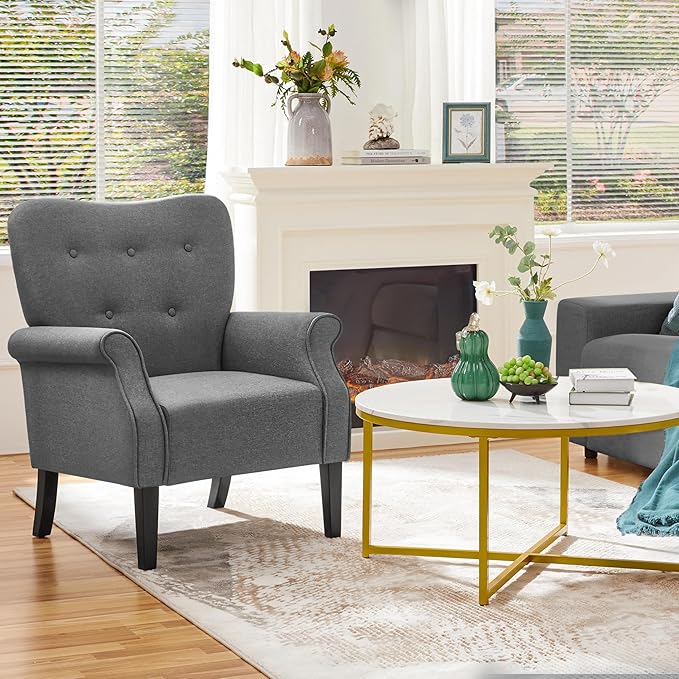 Yaheetech Modern Armchair, Mid Century Accent Chair - Image 2