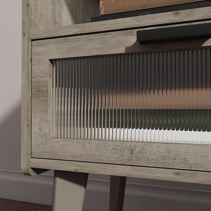 Nightstand with Charging Station, Bedside Tables Oak Grey End Table Side Table - Image 6