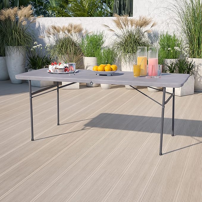 Flash Furniture 6' Rectangular Plastic Folding Event Table - Image 2