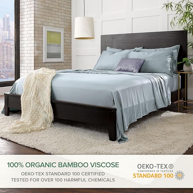 Split King Sheets by Pure Bamboo, Genuine 100% Organic Viscose Derived from - Image 2