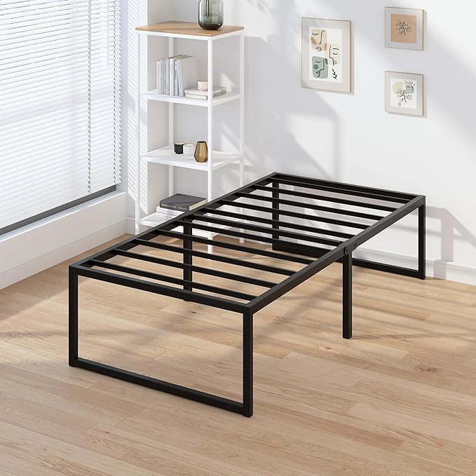EMODA 16 Inch Narrow Twin Bed Frame 30x75, Heavy Duty Metal Platform No Box - Image 7