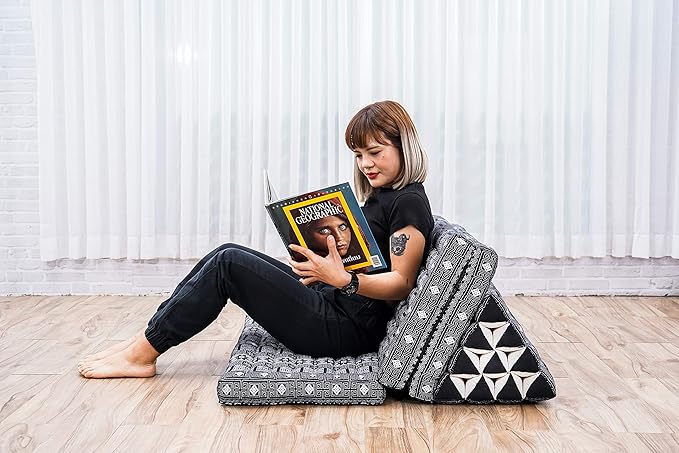 Leewadee 3-Fold Mat XXL with Triangle Cushion – Firm TV Pillow, Foldable - Image 4