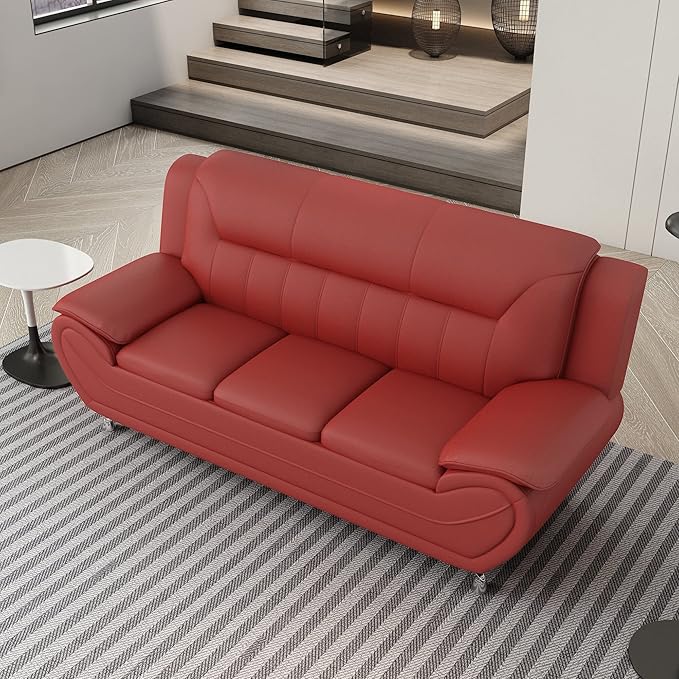 Container Furniture Direct Michael Modern Faux Leather Upholstered Stainless - Image 12