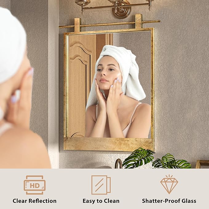16x24 Inch Rectangle Bathroom Vanity Mirror - Image 3