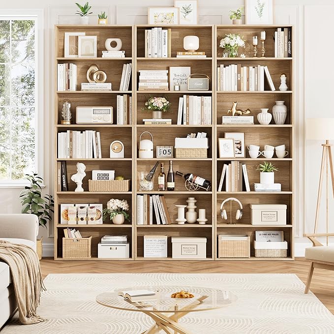 82" Tall Bookshelf, 7-Tier Open Shelves Bookcase, Freestanding Display Storage - Image 4