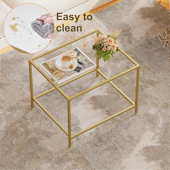 Glass Coffee Table, Modern Rectangular Coffee Table - Image 6