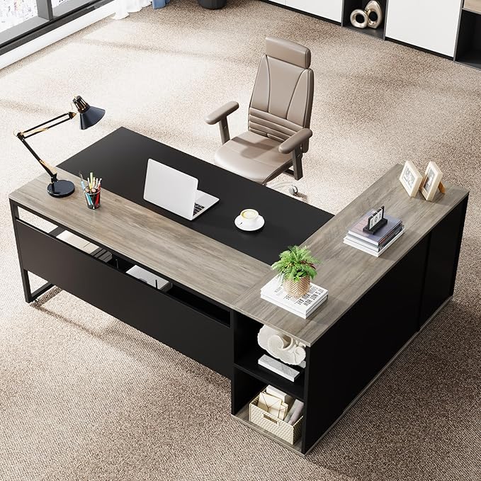 Tribesigns 71 inch Executive Desk, L Shaped Desk - Image 3