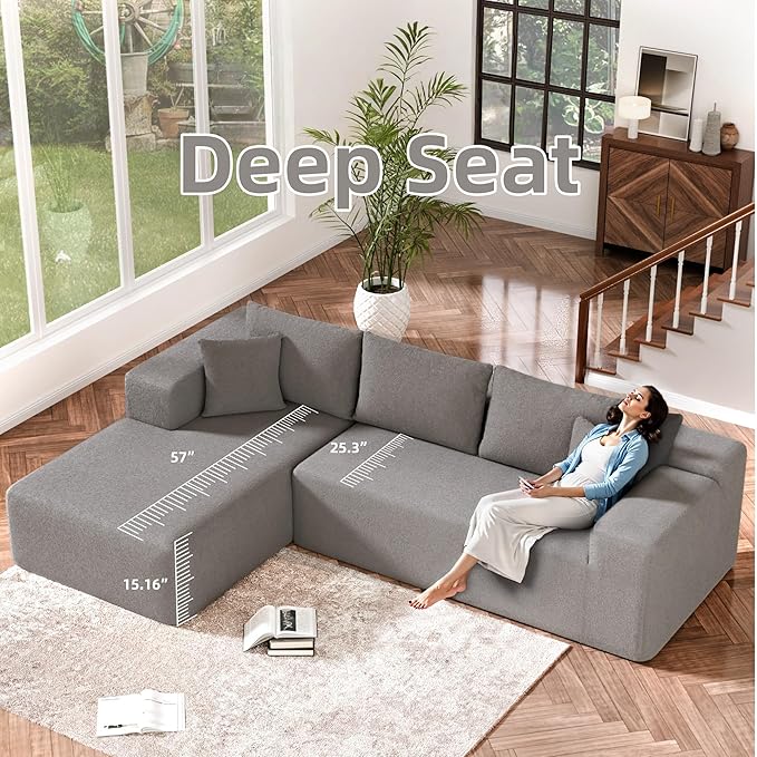 Cloud Sectional Couch, 104”L-Shape Oversized Sofa - Image 5