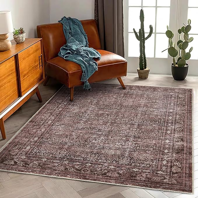 Area Rug 5'x7' Washable Rug Traditional Floor Cover Thin Retro Kitchen Indoor - Image 2