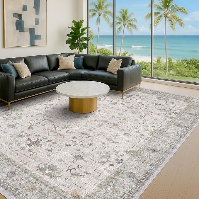 Boho Light Grey Living Room Rug 10x12 - Image 6