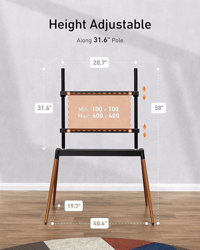 Easel TV Stand for 32-86 Inch LCD LED Flat or Curved Screen up to 132 lbs - Image 3