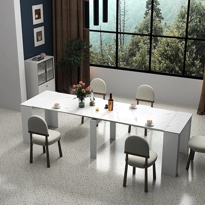KEIKI 20-118.5"L Extendable Foldable Dining Room Table - Image 5