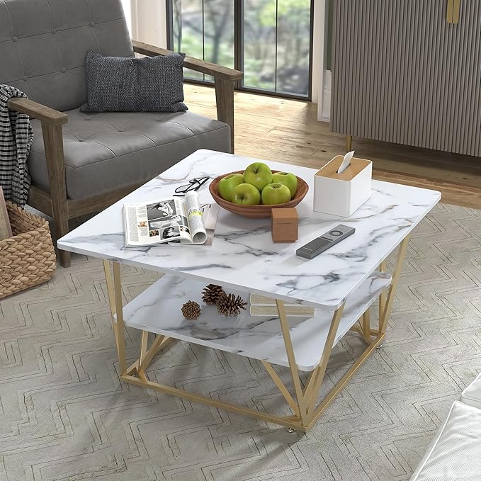 Elephance Square Coffee Table for Living Room, 31.5 Inch Modern Coffee Table by Elephance
