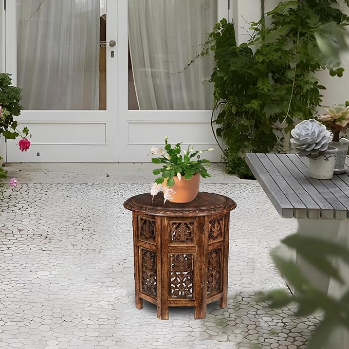 Lightnpro Elegant Handcrafted Wooden End Table - Image 8