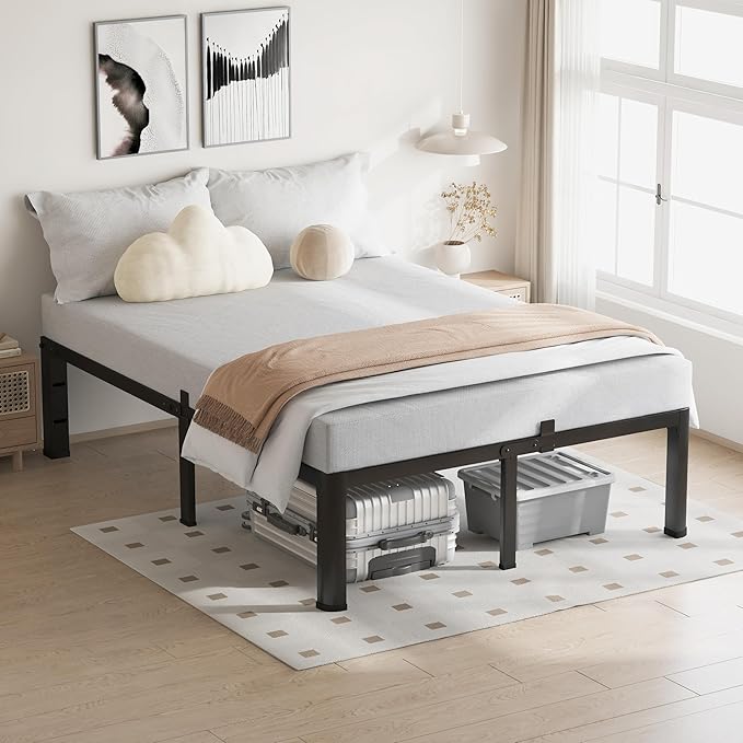 16 Inch Full Size Bed Frame, 3500Lbs Heavy Duty Metal Platform - Image 2