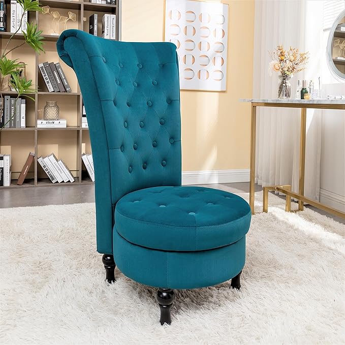 Container Furniture Royal High-Back Velvet Accent Chair - Image 7