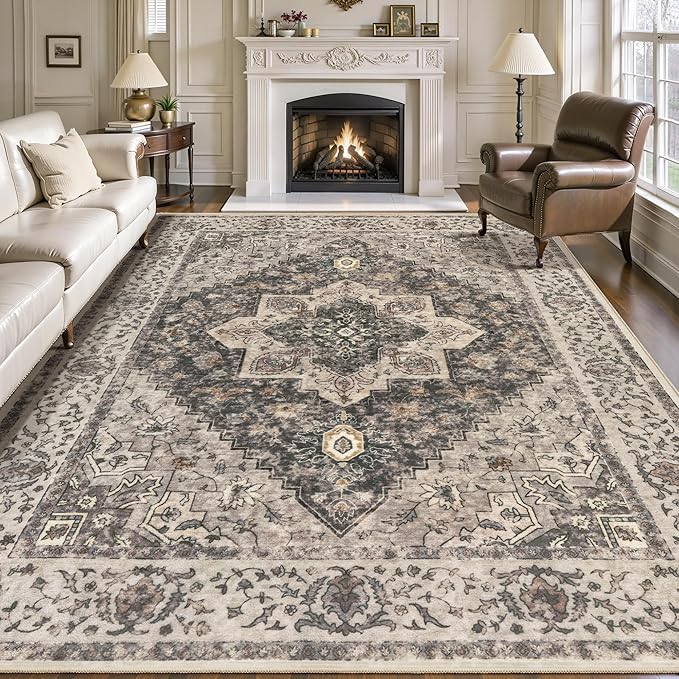 Tangsoo 8x10 Area Rugs for Living Room, 8x10 Washable Rug Vintage Indoor Non by Tangsoo