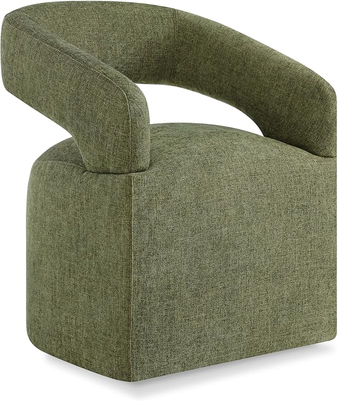 Upholstered Dining Chairs with Removable Casters Barrel Side Armchair with by Kislot