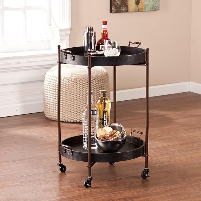SEI Furniture Alfred Two-Tier Round Butler Table - Image 2
