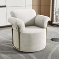 KEIKI Modern Comfy Swivel Accent Reading Chair, 360°Round Upholstered Barrel by Unknown