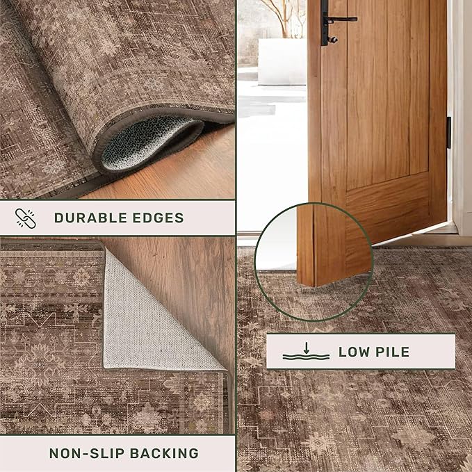 Boho Taupe Brown 4x6 Living Room Rug - Image 5