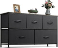 WLIVE Dresser for Bedroom with 5 Drawers, Wide Chest of Drawers, Fabric Dresser by WLIVE